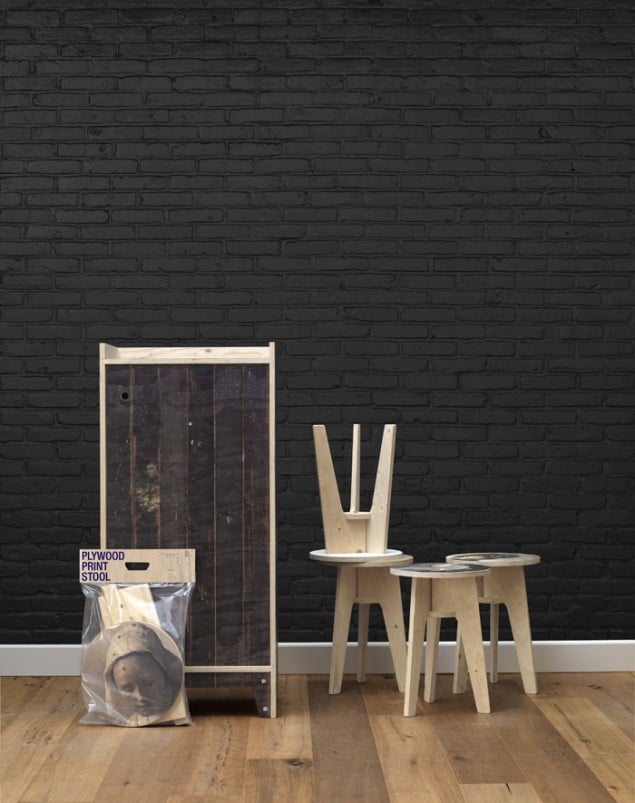 Piet Hein Eek Black Brick Wallpaper from NLXL