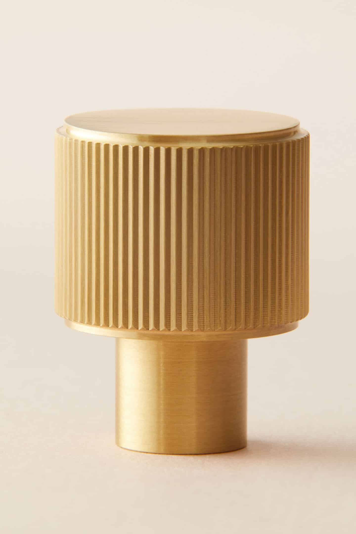 knurled door knob from Plank Hardware in matt brass