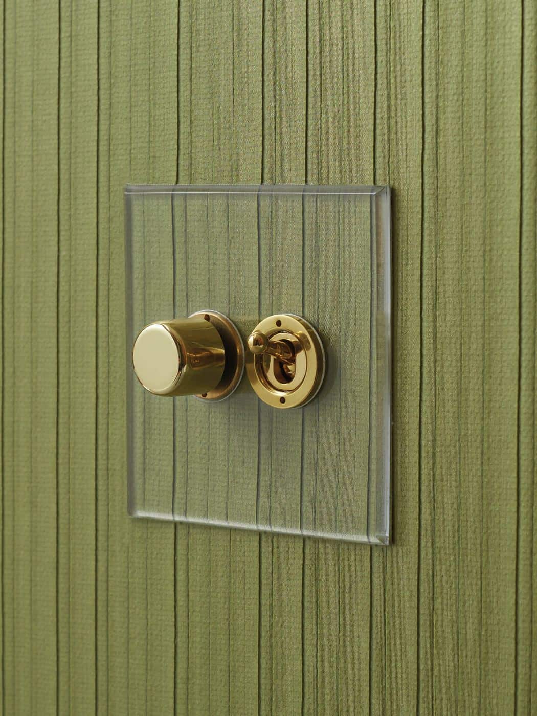 Designer electrical wiring accessories from Focus SB - Prism transparent faceplate for light switch