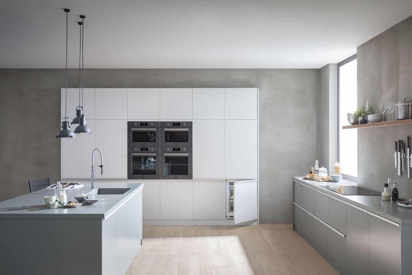 Bertazzoni's built-in appliance range shown in a minimal modern kitchen