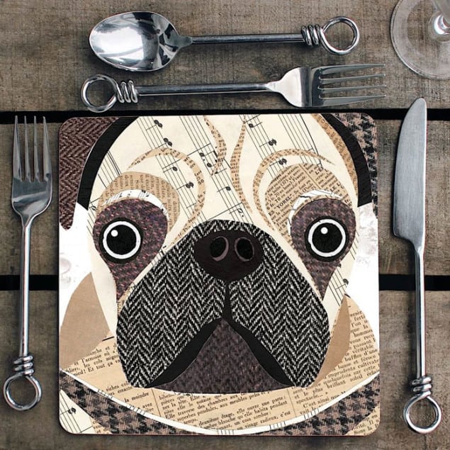 Pug Placemat by Simon Hart