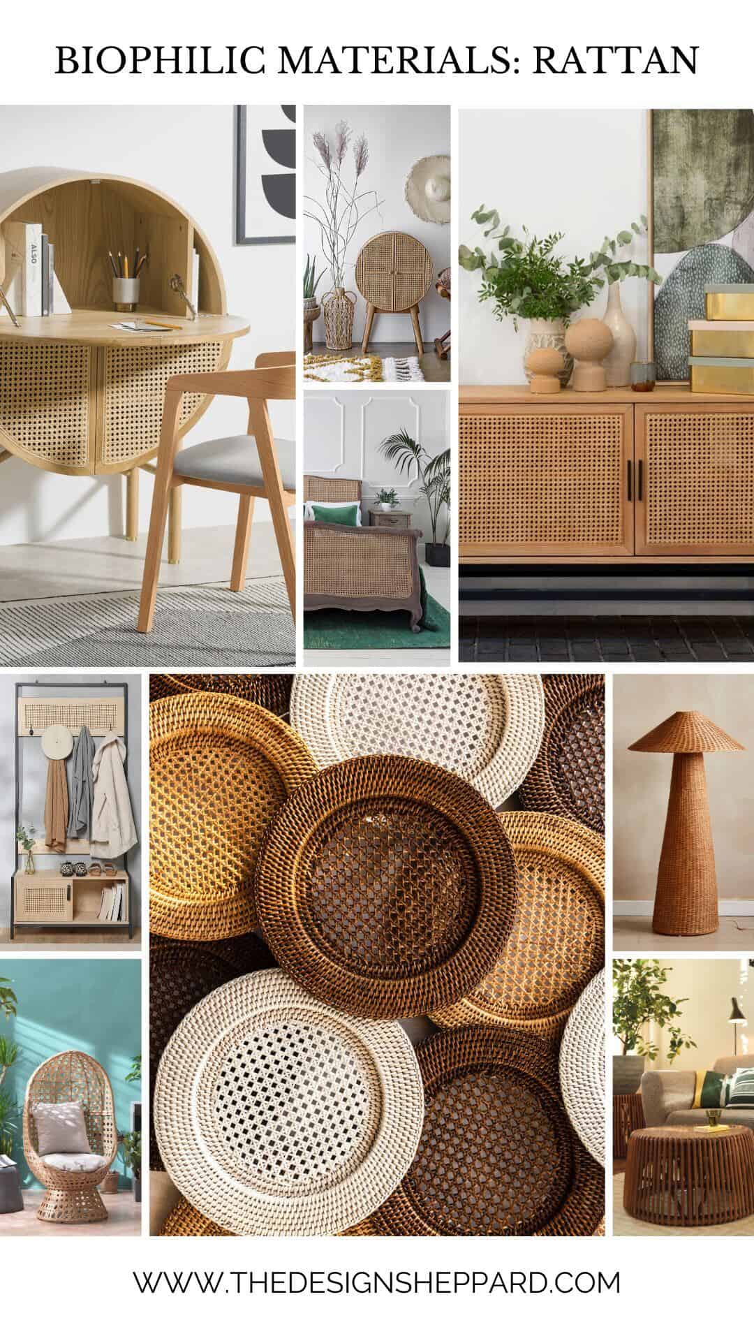 Rattan is a biophilic design material