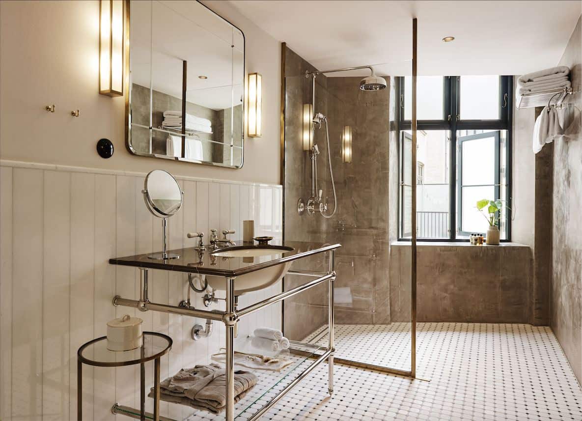 Sander Hotel, a design hotel in copenhagen. The bathrooms have a slightly industrial feel