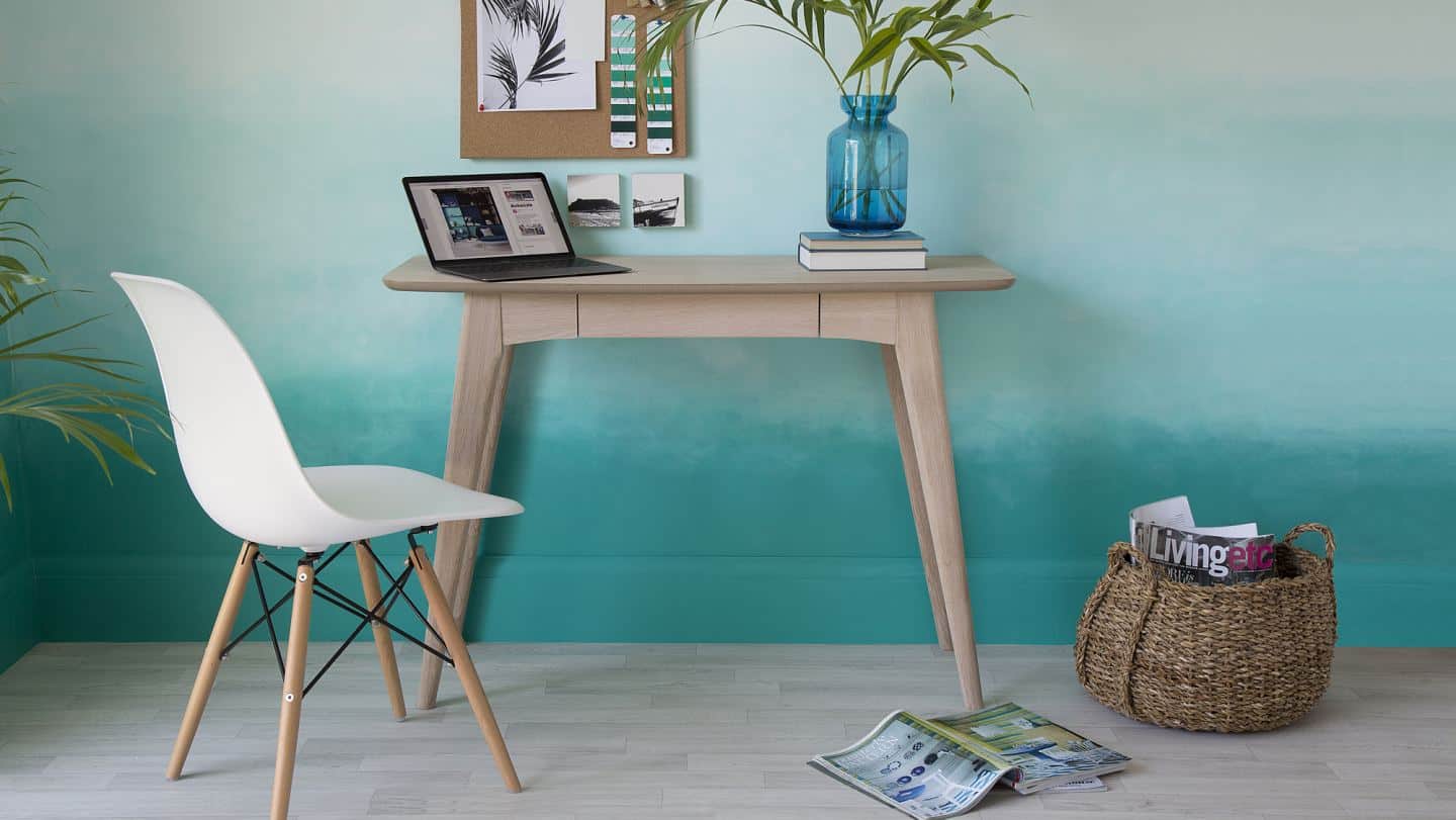 Space-saving desks. Scandi Natural Oak Desk from Danetti