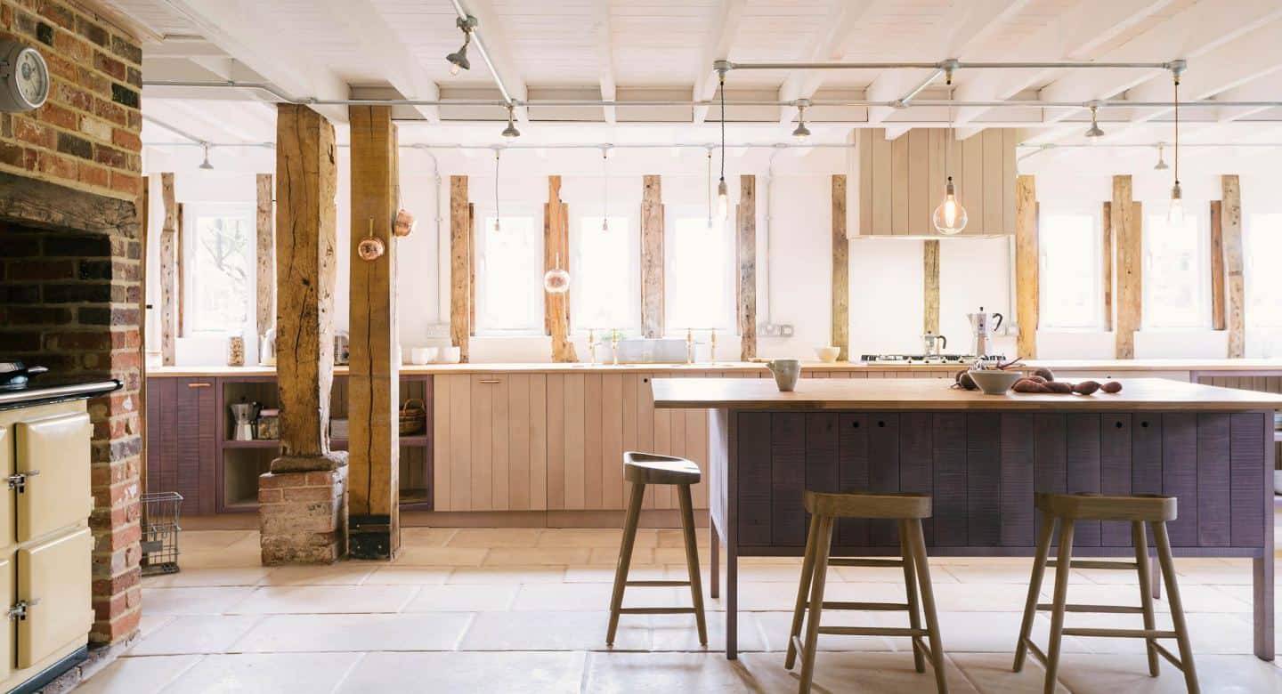 Urban Rustic Kitchens. The Sebastian Cox kitchen by Devol in purple
