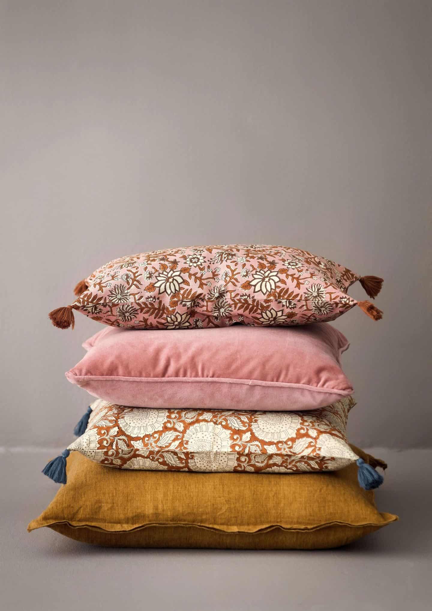 Shekabba danish Homewares - a stack of vintage cushions