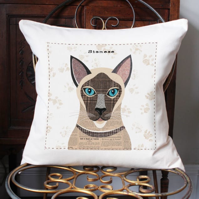 Siamese Cat Cushion by Simon Hart