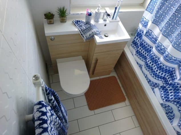 Small Bathroom refresh using Indigo Blue accessories from Sorema