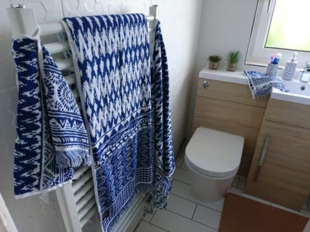 Small Bathroom refresh using Indigo Blue accessories from Sorema