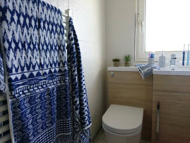 Small Bathroom refresh using Indigo Blue accessories from Sorema