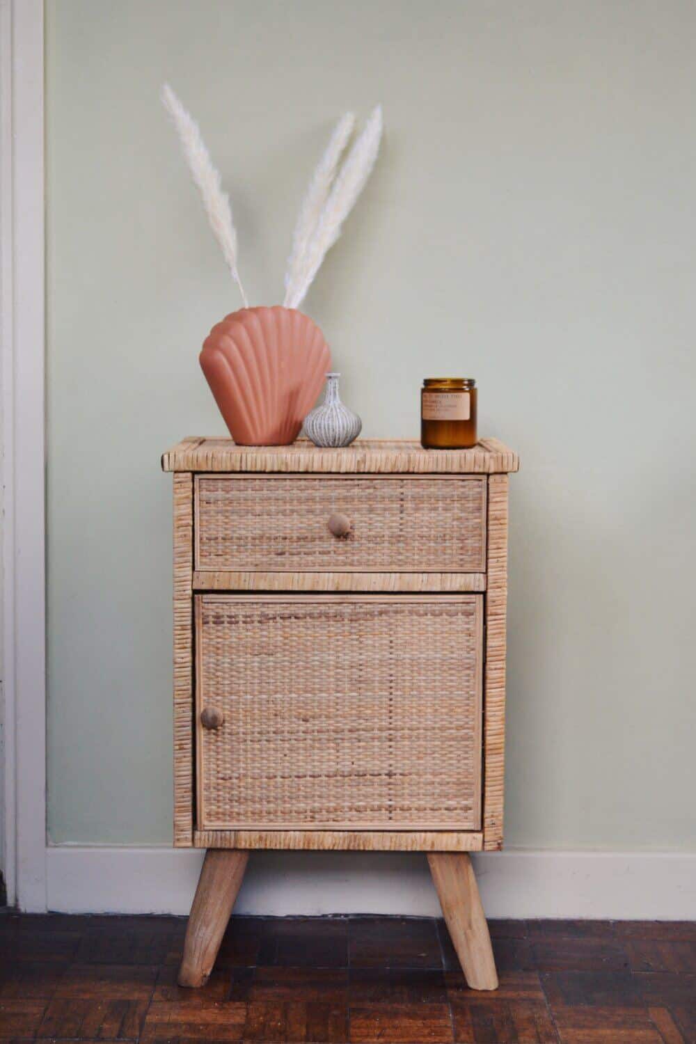 Rattan bedside table from Spicer & Wood