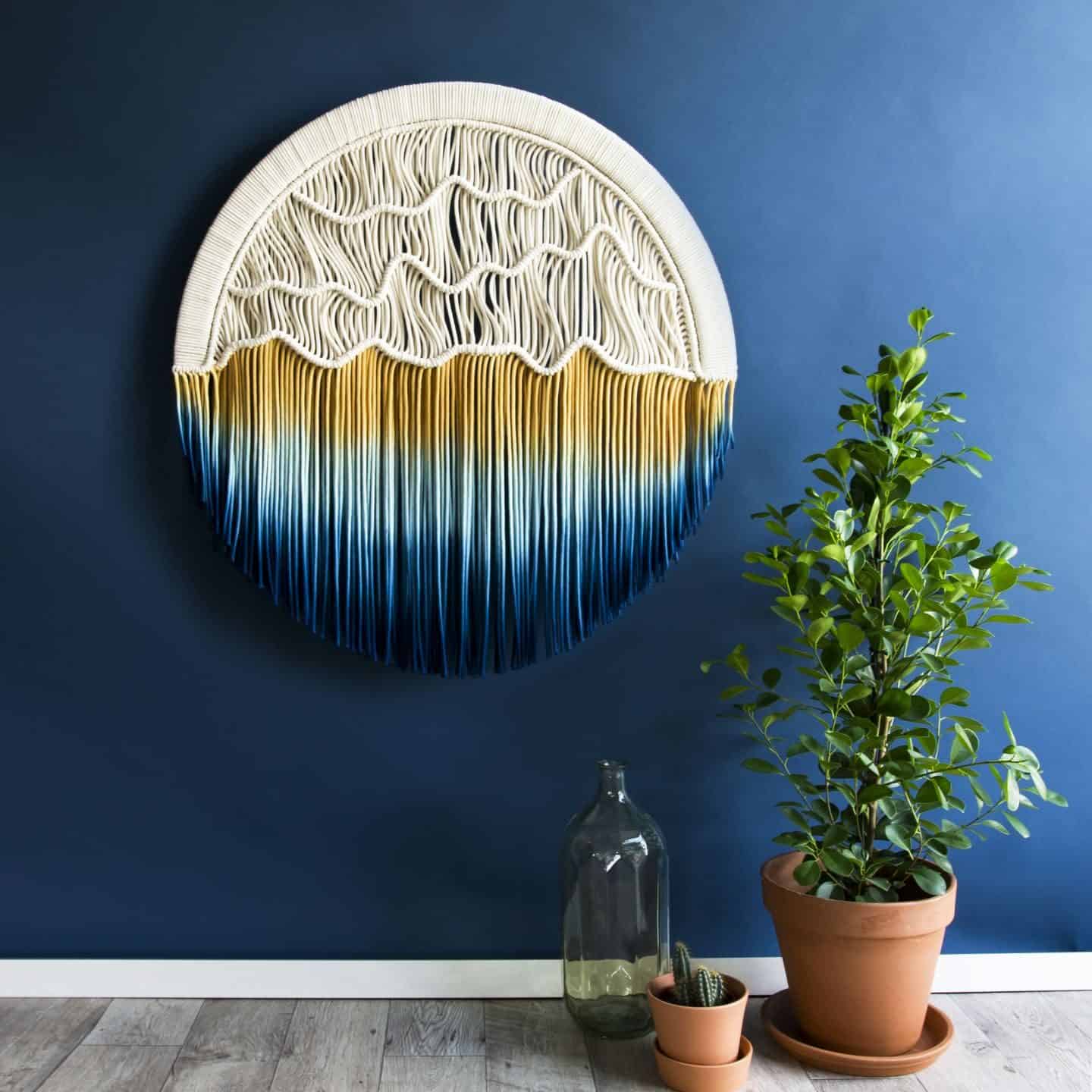 TEDDY AND WOOL contemporary woven wall hanging - Circular Sunset