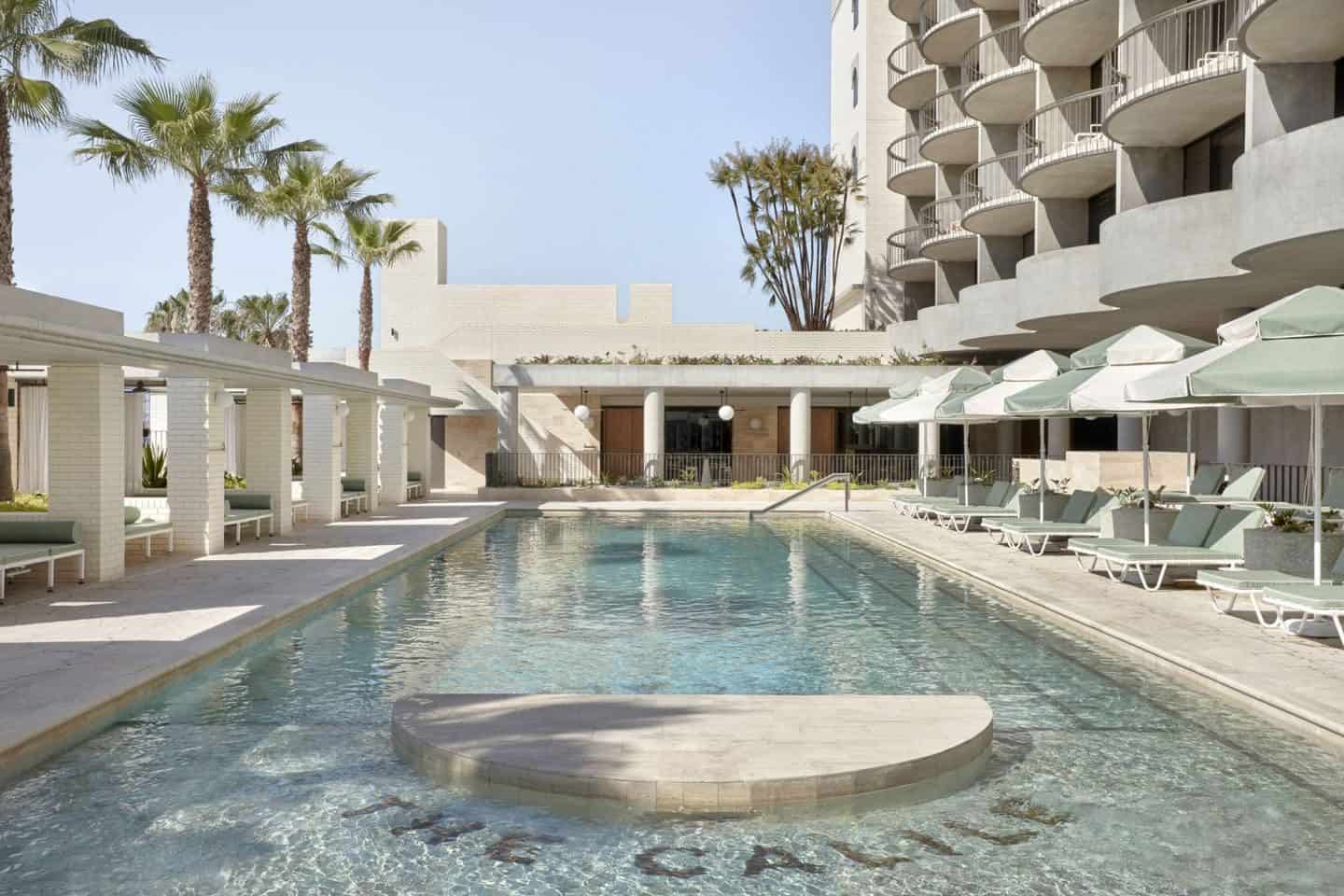 The pool area of Calile tropical hotel in Brisbane, Australia