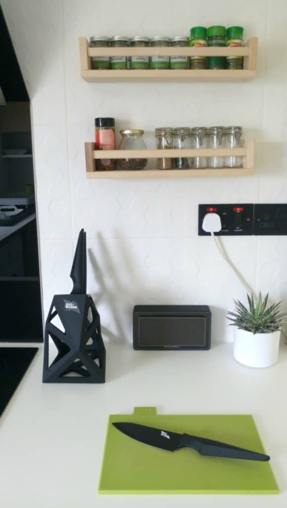 The Design Sheppard Kitchen Makeover featuring Edge of Belgravia knife block