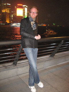 Tom on the Bund in Shanghai