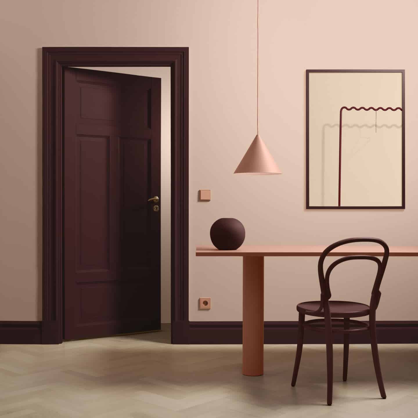 A door next to a dining table from Toniton