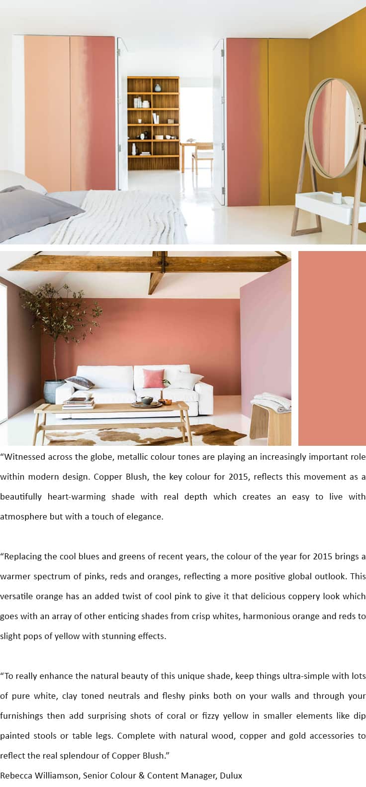 Using Colour in the Home - Dulux Copper Blush