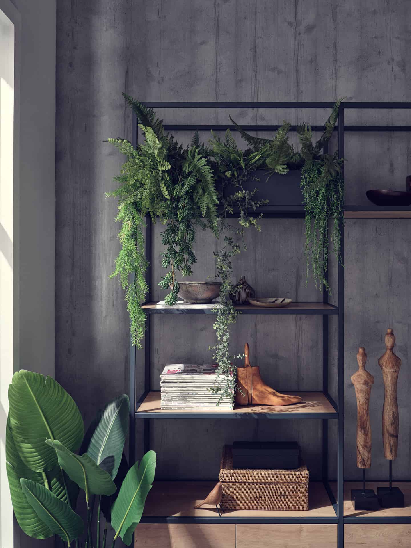 Planter boxes integrated into the Wakendale Modular TV unit from Shelved