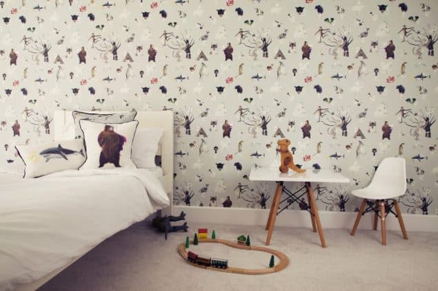 Wild Hearts Wonder A to Z wallpaper in grey