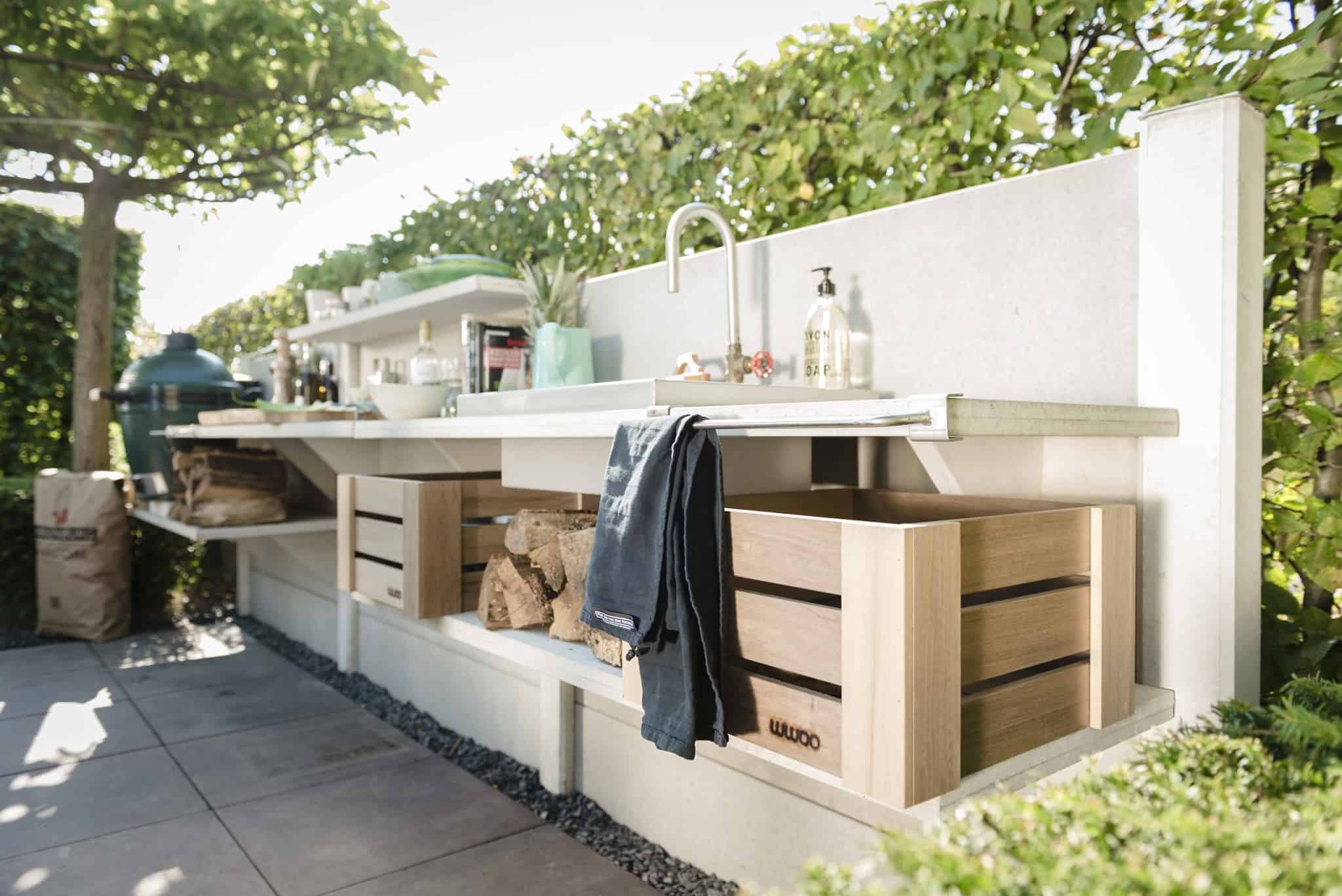 WWOO outdoor concrete kitchen is made from concrete segments