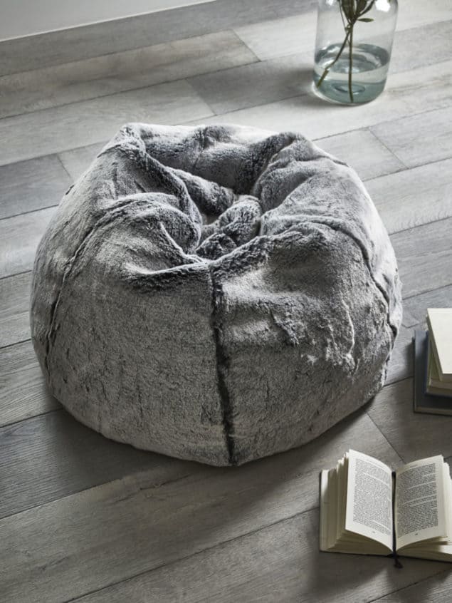 Create a cosy winter home with a Supersoft Faux Fur Beanbag from Cox & Cox