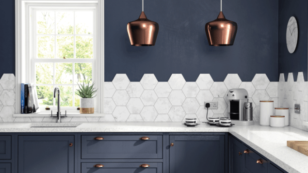 The Kitchen Collection HD Laurel Hex Multi Porcelain Tile by British Ceramic Tile